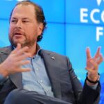 Marc Benioff, CEO of SalesForce speaking the 2018 WEF in Davos, Switzerland